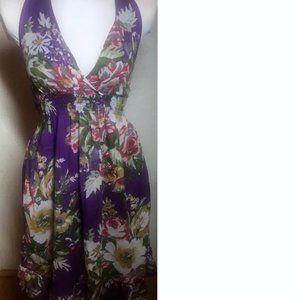 Amisu Halter Floral Summer Dress Size 34